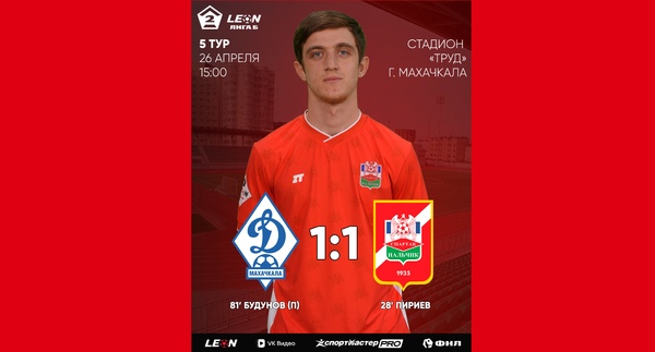 5 тур LEON - Вторая лига Б 2026 «Динамо-2» 1:1 «Спартак-Нальчик»