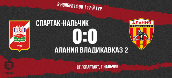 «Спартак-Нальчик» - «Алания Владикавказ 2» | 17-й тур, 2 Лига