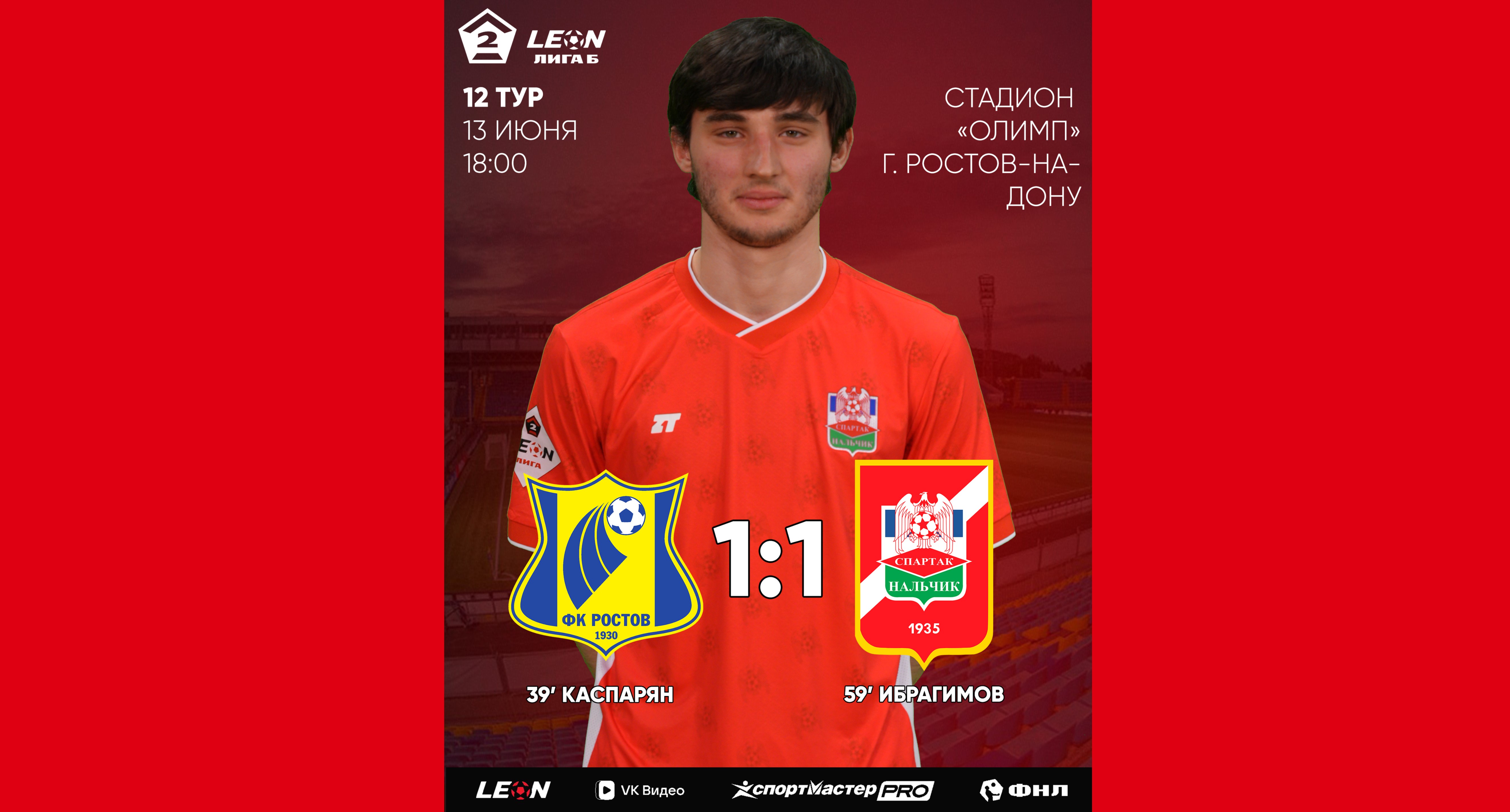 12 тур LEON - Вторая лига Б 2026 «Ростов-2» 1:1 «Спартак-Нальчик»